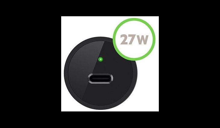  USB-C Car Charger 9V/12V Power Delivery, 27W