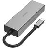 Hama USB-C-Multiport, 4 Ports, + LANGrau