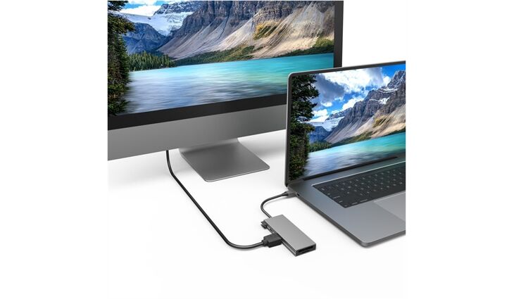 Hama USB-C-Multiport, 6 Ports, HDMI+SDGrau