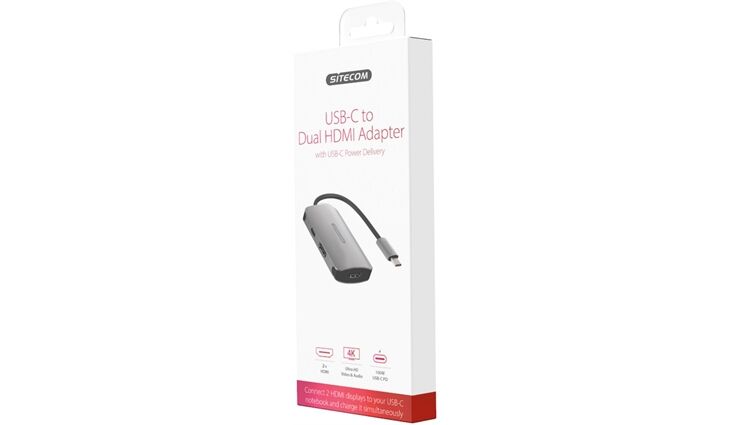  USB-C to Dual HDMI Adapter - with USB-C Power Del