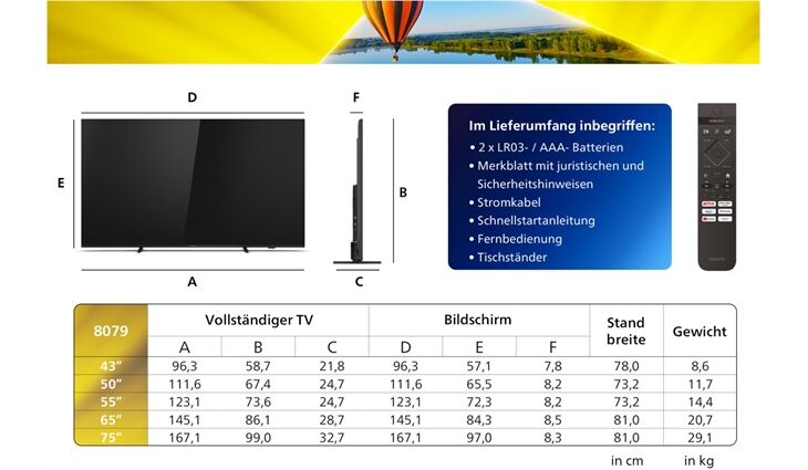 Philips 65PUS8079/12TV + TAB5109/10 SOUNDBAR