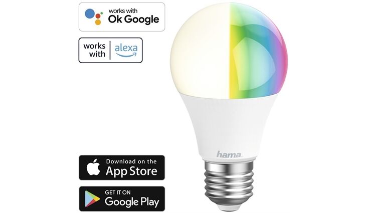 Hama WiFi-LED-Lampe E27, 10W, RGBW