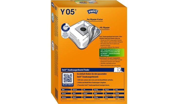 Swirl Y 05 AirSpace Staubsaugerbeutel